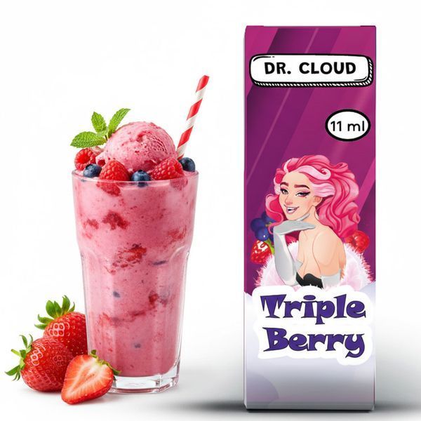 Солевая жидкость для POD-систем DR.CLOUD Triple Berry (Ягодный Щербет с Клубникой)