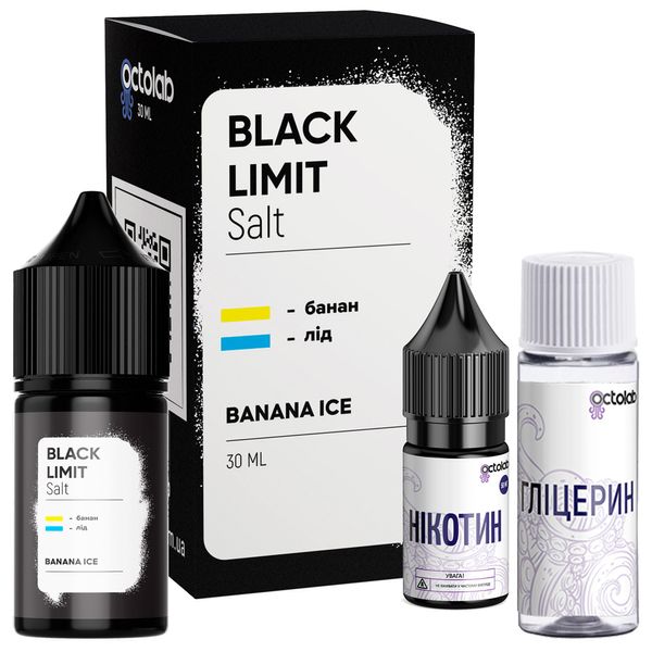 Солевая жидкость для POD-систем Black Limit Banana Ice Черный