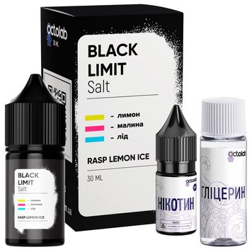 Сольова рідина для POD-систем Black Limit Rasp Lemon Ice Чорний