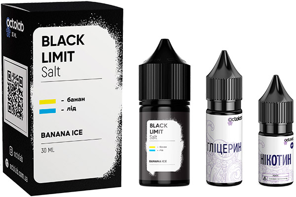 Комплектація набору рідини Black Limit Banana Ice