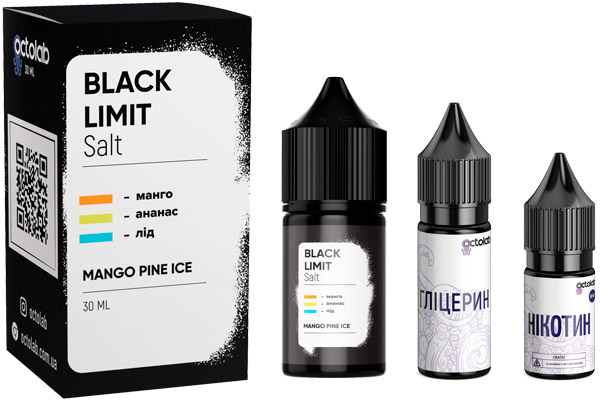 Комплектация набора жидкости Black Limit Mango Pine Ice