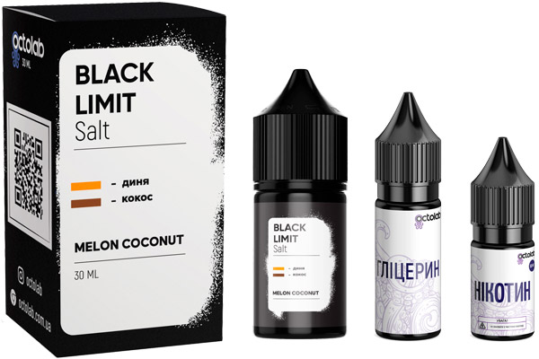 Комплектация набора жидкости Black Limit Melon Coconut