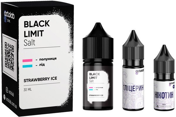 Комплектація набору рідини Black Limit Strawberry Ice