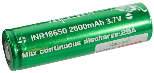 Высокотоковый аккумулятор Vapcell 18650 2600mAh